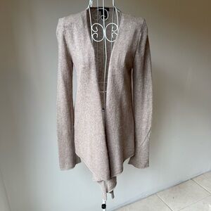 Philosophy Dane Lewis 100% Cashmere Cardigan S Taupe Open Front Soft Cozy